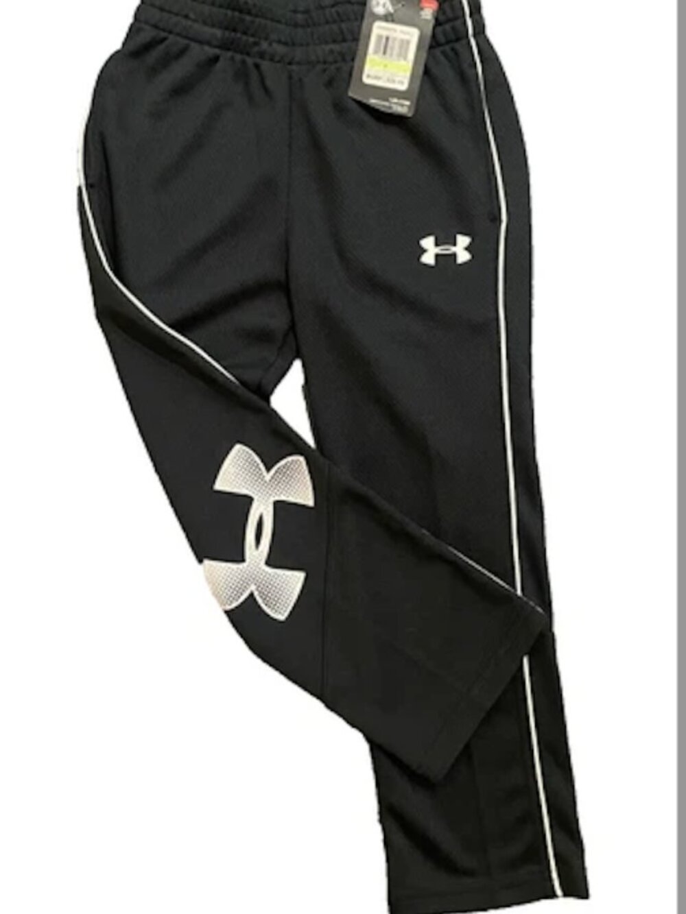 Under Armour Boys Pants Midweight Warm Up Black and White SZ 4 NWT